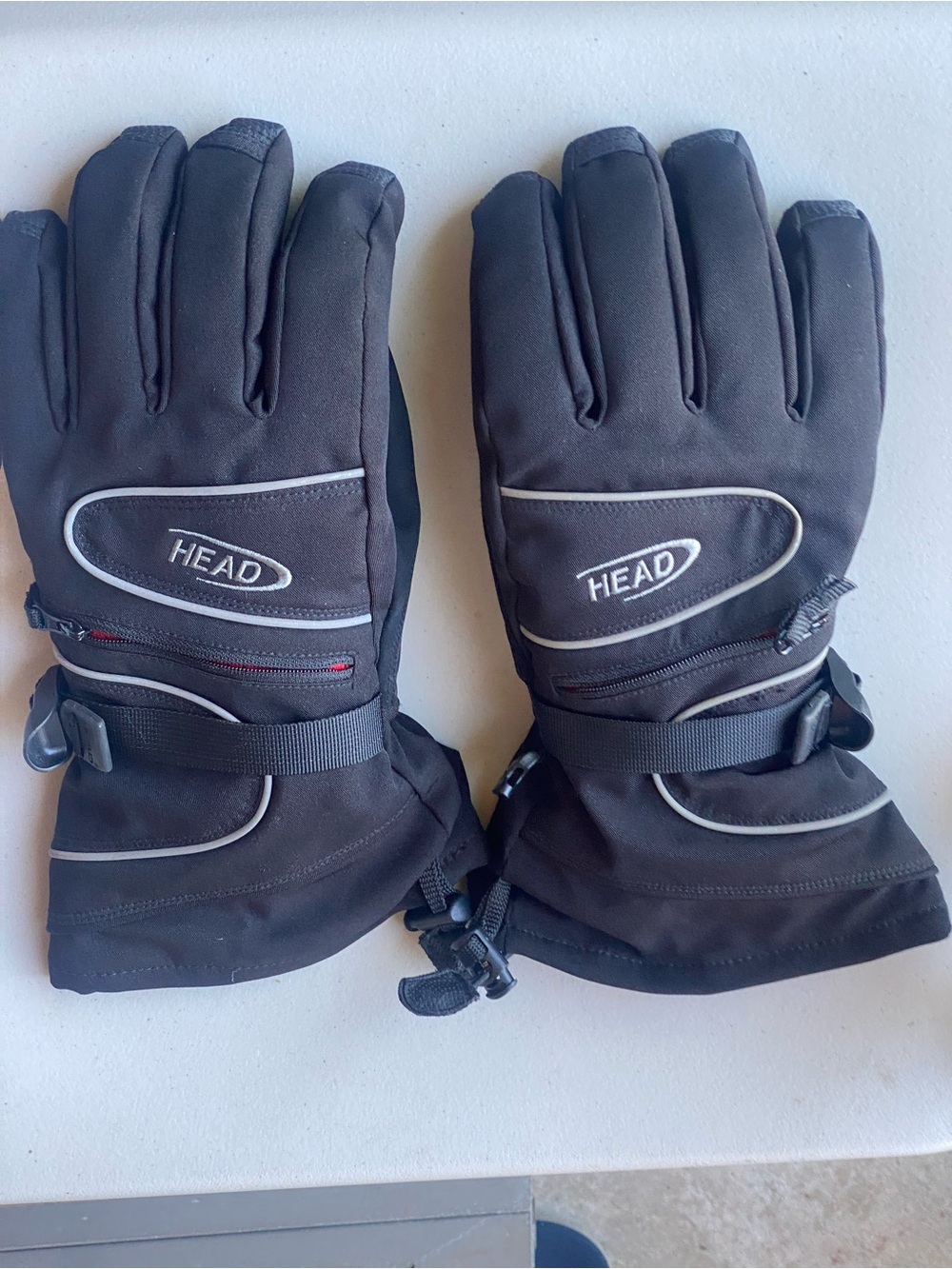 Head Women’s Black Waterproof Winter Ski Gloves with Reflective Trim SZ M